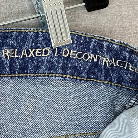 Denver Hayes Jeans Relaxed Fit Flextech Blue Striated Straight Leg 34 X 32 Tag - Picture 7 of 12